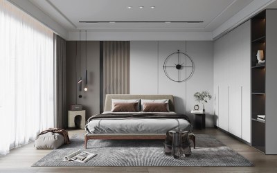 现代卧室3D模型下载